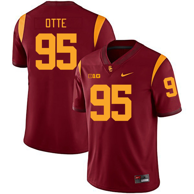 USC Trojans #95 Luke Otte Big 10 Conference College Football Jerseys Stitched Sale-Cardinal
